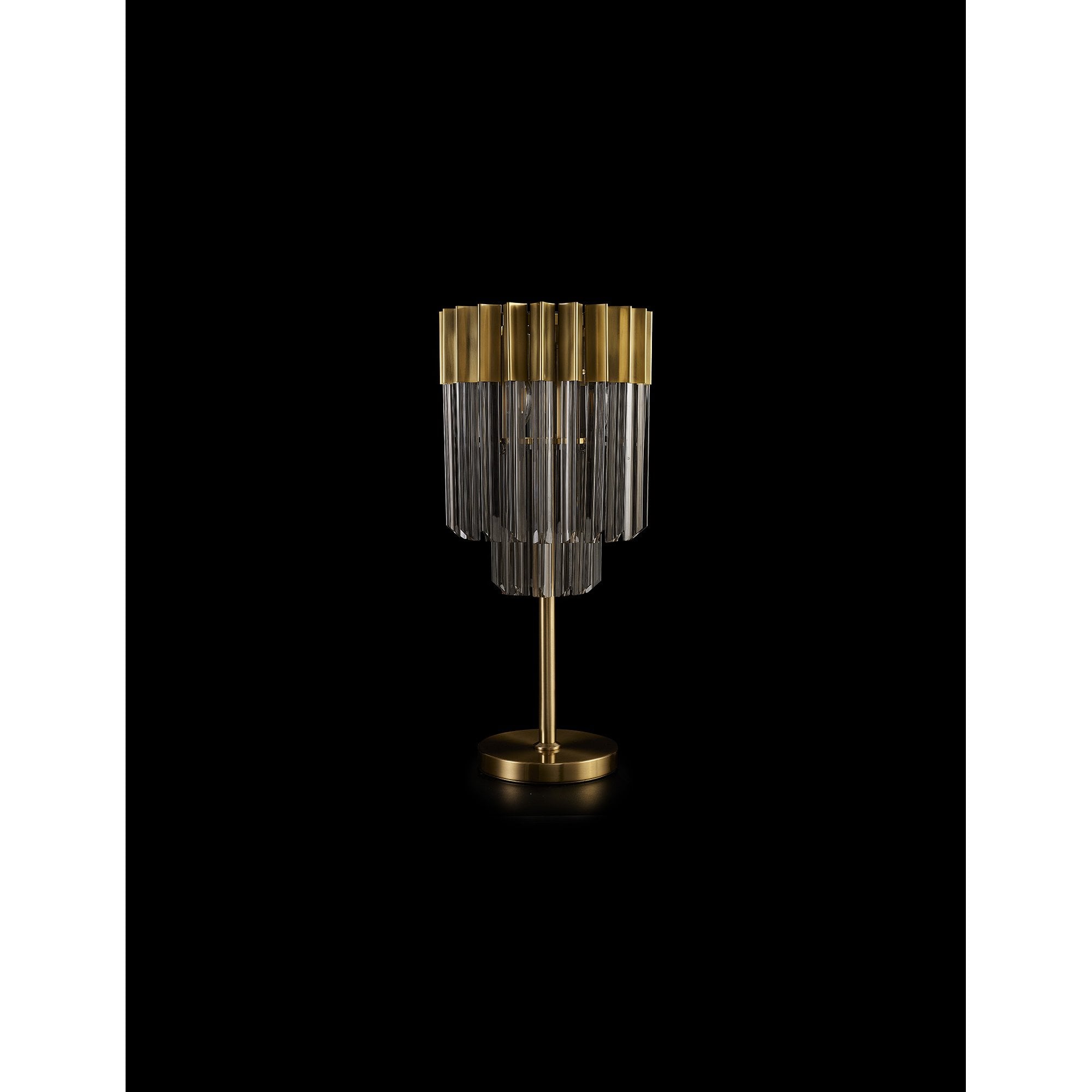 NL90049 Vienna 3 Light Table Lamp Brass Smoked