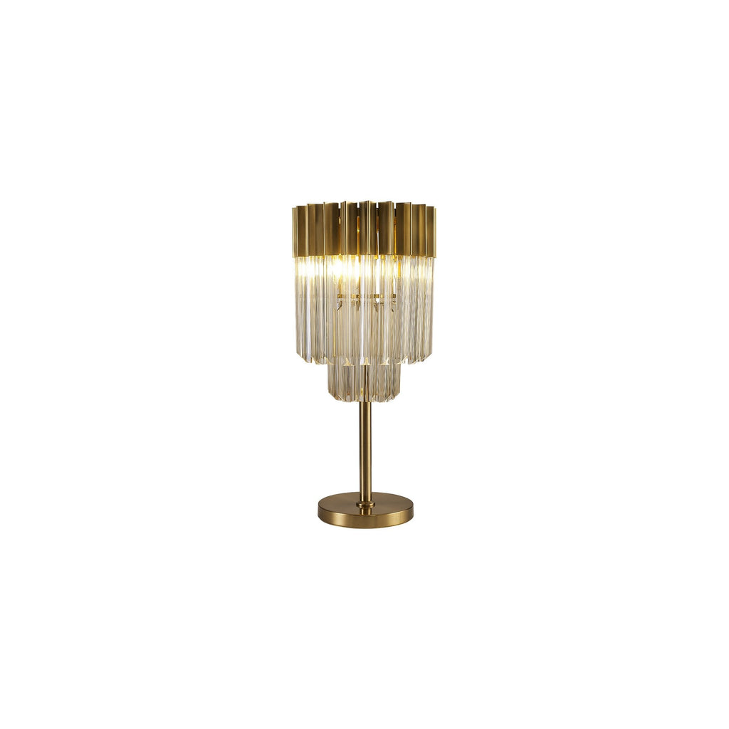 NL90059 Vienna 3 Light Table Lamp Brass Cognac