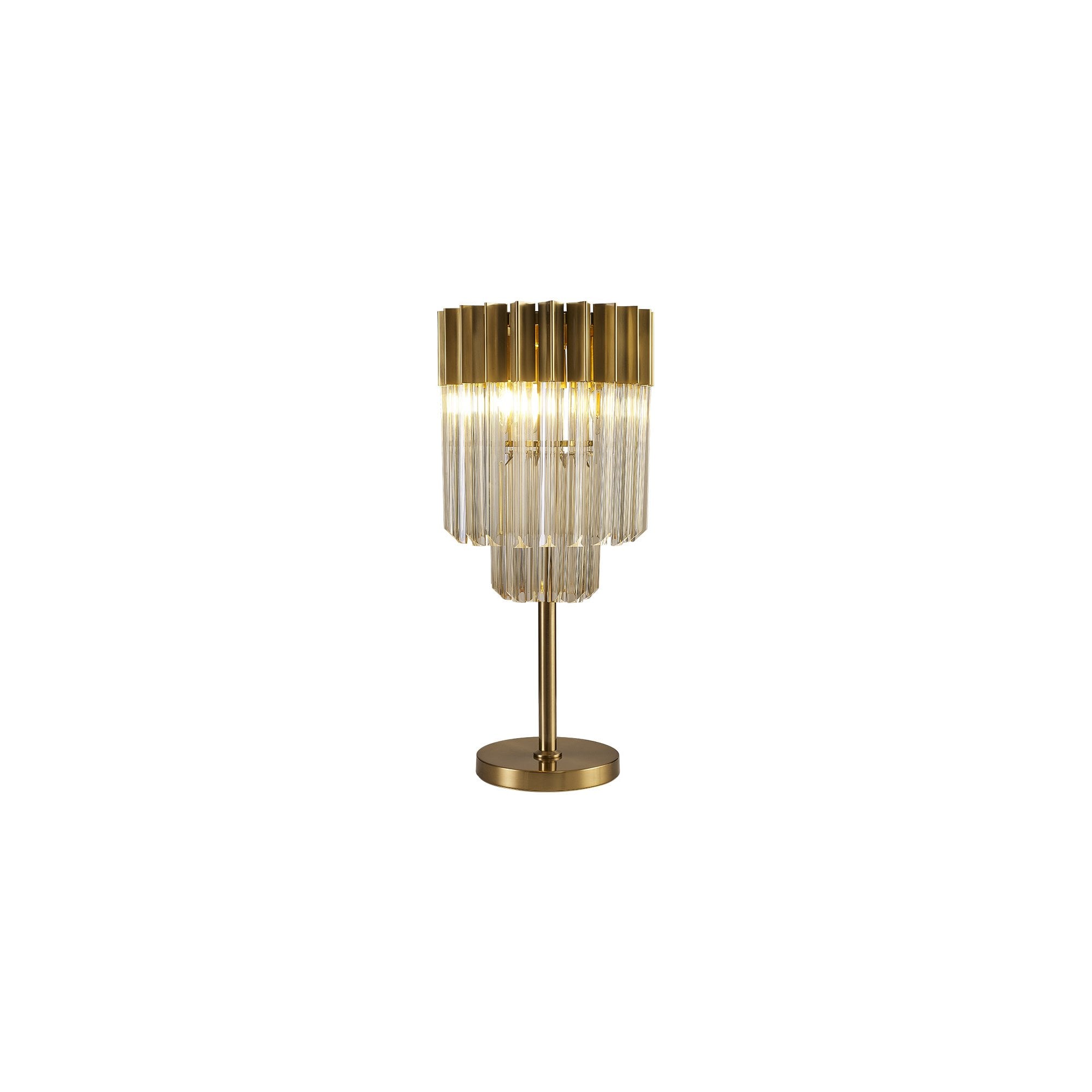 NL90059 Vienna 3 Light Table Lamp Brass Cognac