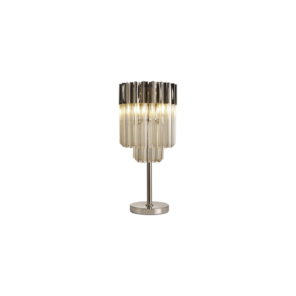NL90069 Vienna  3 Light Table Lamp Polished Nickel Cognac
