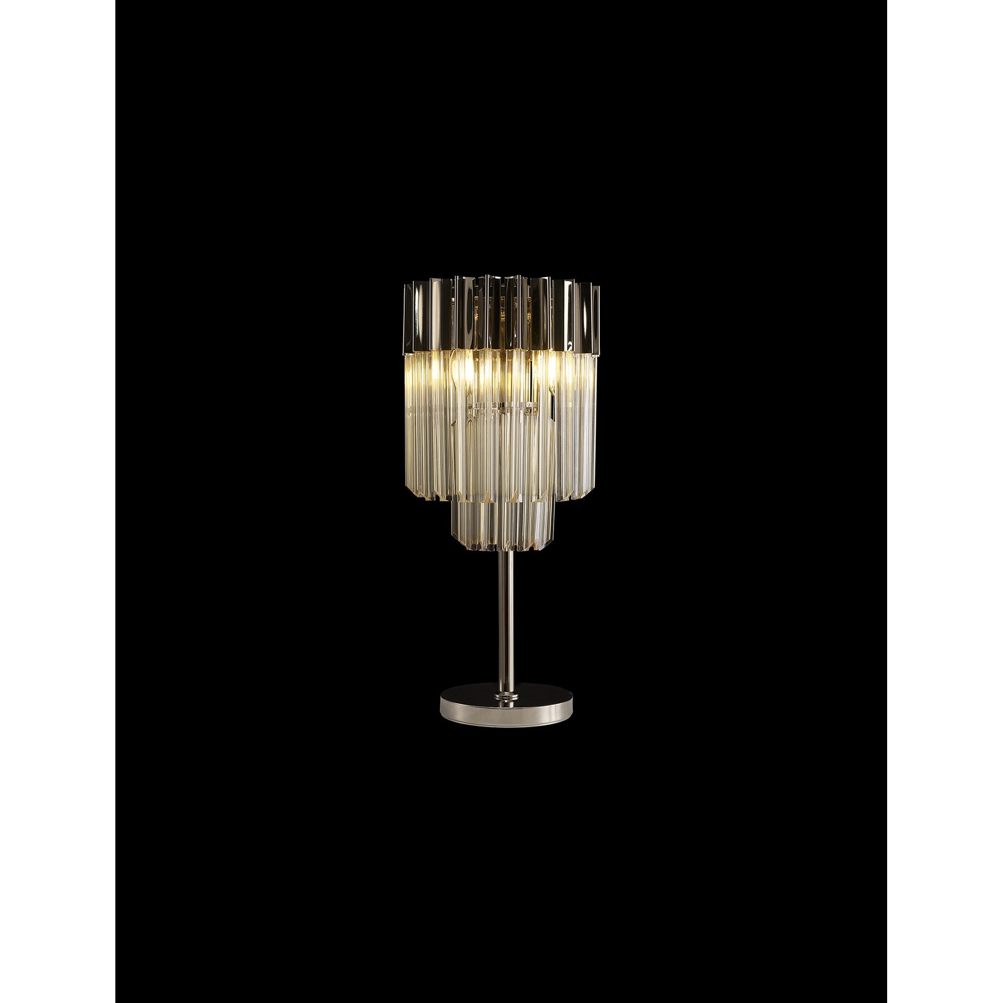 NL90069 Vienna  3 Light Table Lamp Polished Nickel Cognac