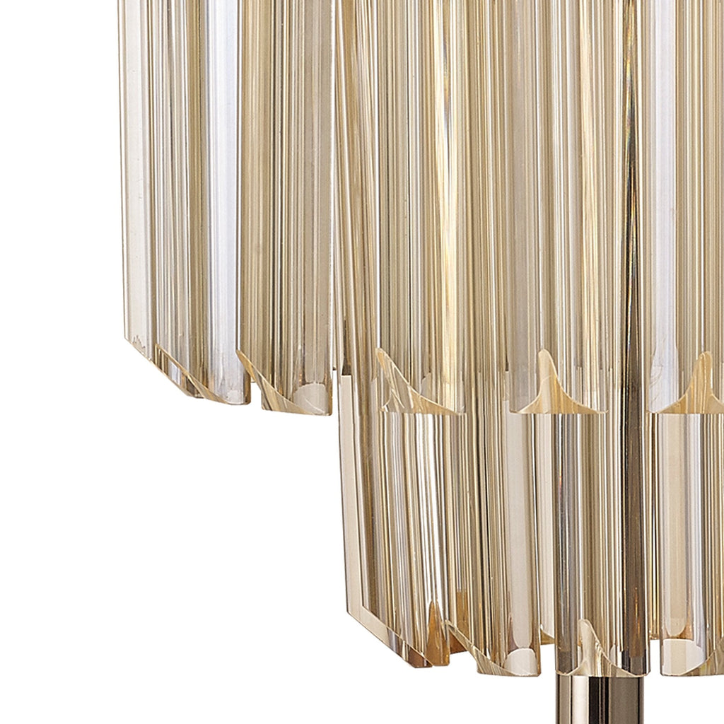 NL90069 Vienna  3 Light Table Lamp Polished Nickel Cognac
