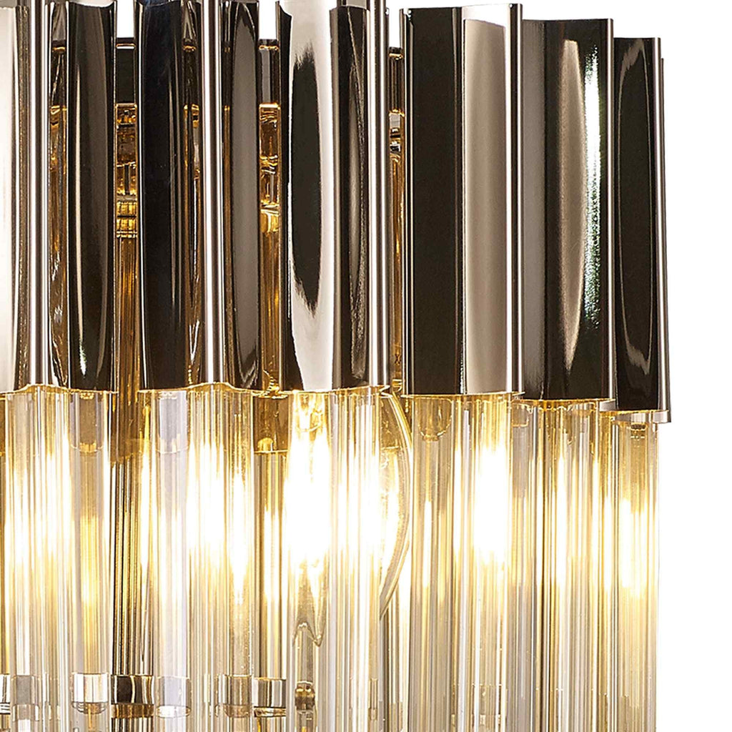 NL90069 Vienna  3 Light Table Lamp Polished Nickel Cognac