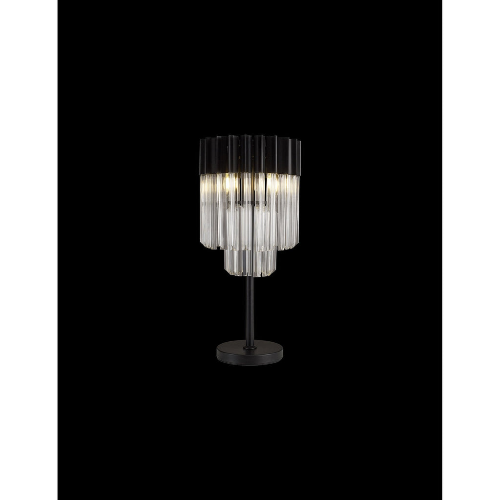 NL90079 Vienna 3 Light Table Lamp Matt Black Clear
