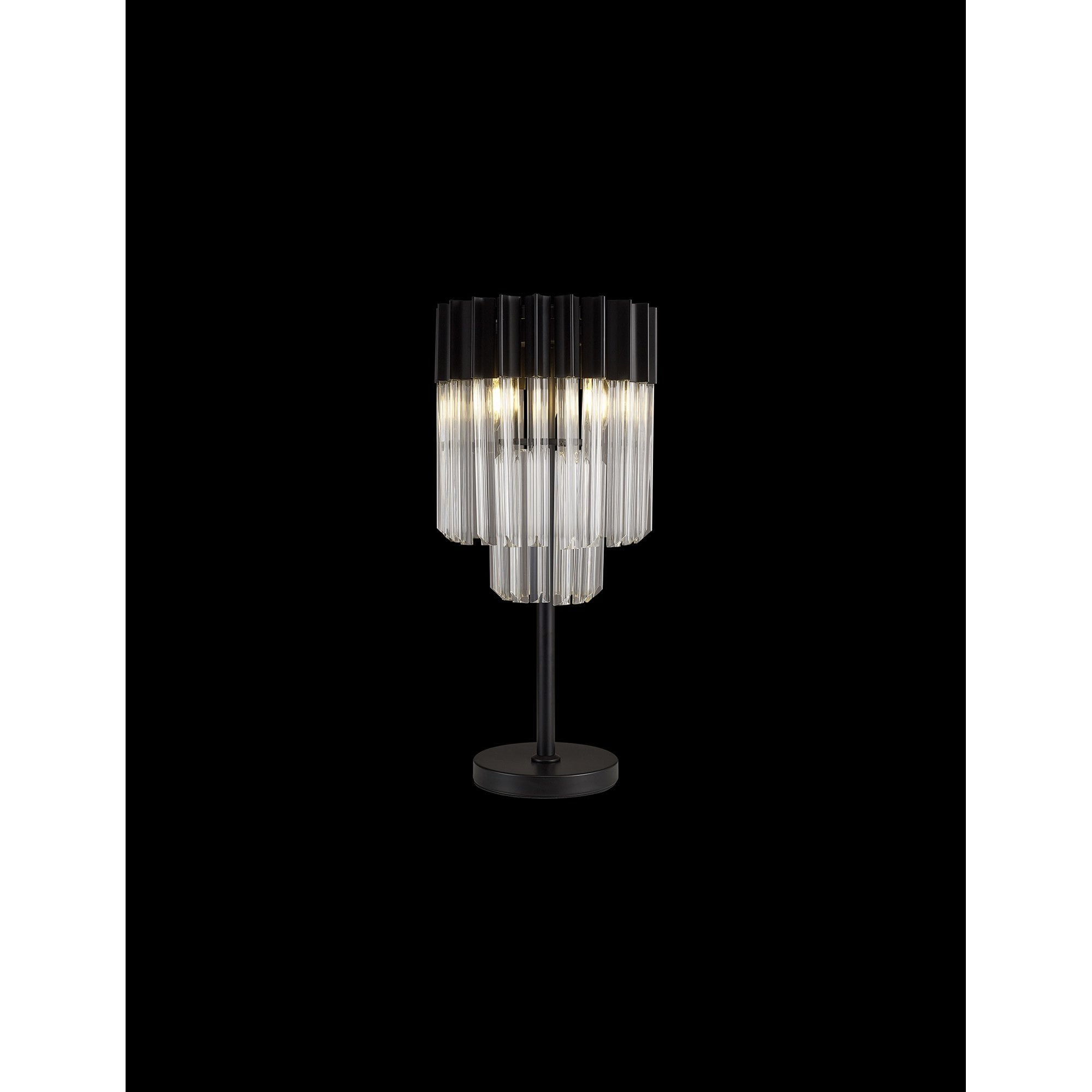 NL90079 Vienna 3 Light Table Lamp Matt Black Clear