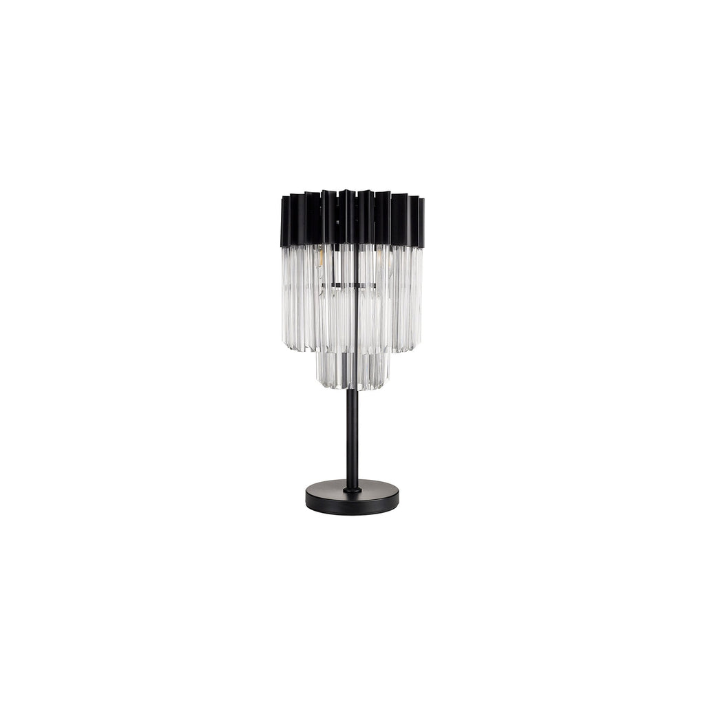 NL90079 Vienna 3 Light Table Lamp Matt Black Clear