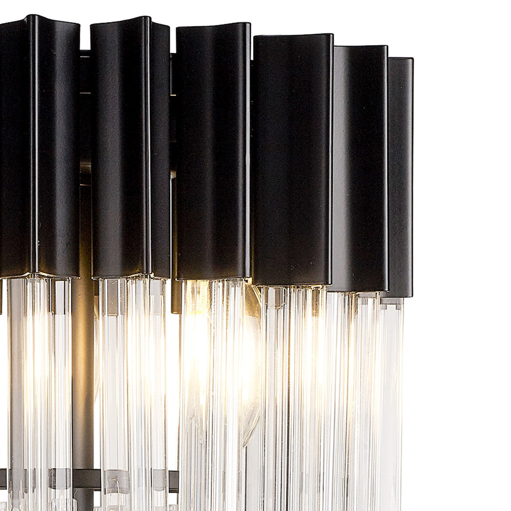 NL90079 Vienna 3 Light Table Lamp Matt Black Clear