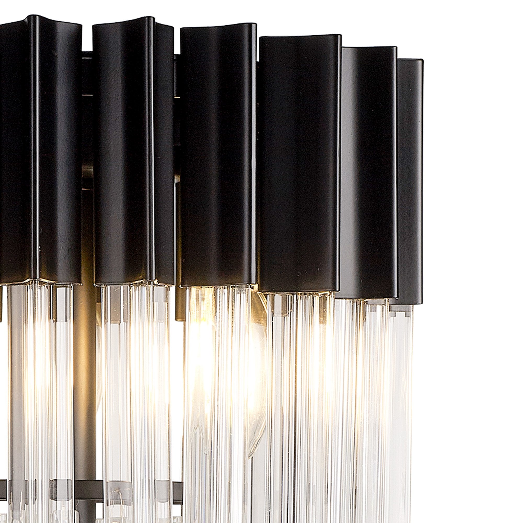 NL90079 Vienna 3 Light Table Lamp Matt Black Clear