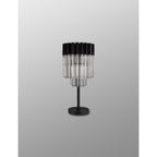 NL90079 Vienna 3 Light Table Lamp Matt Black Clear
