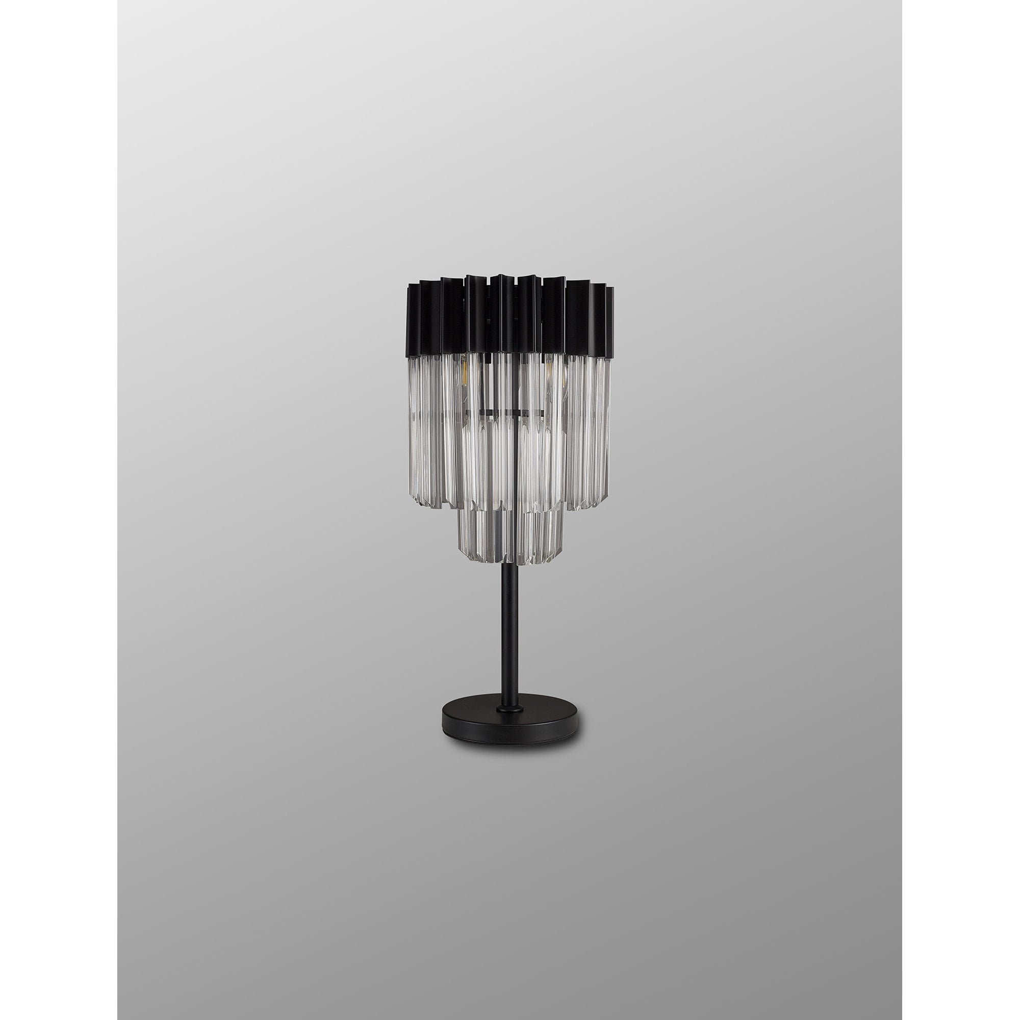 NL90079 Vienna 3 Light Table Lamp Matt Black Clear