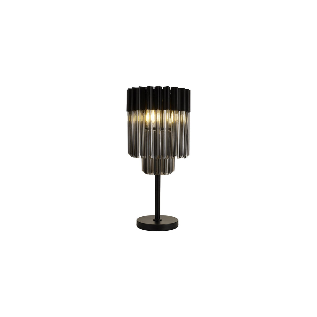 NL90089 Vienna 3 Light Table Lamp Matt Black Smoked