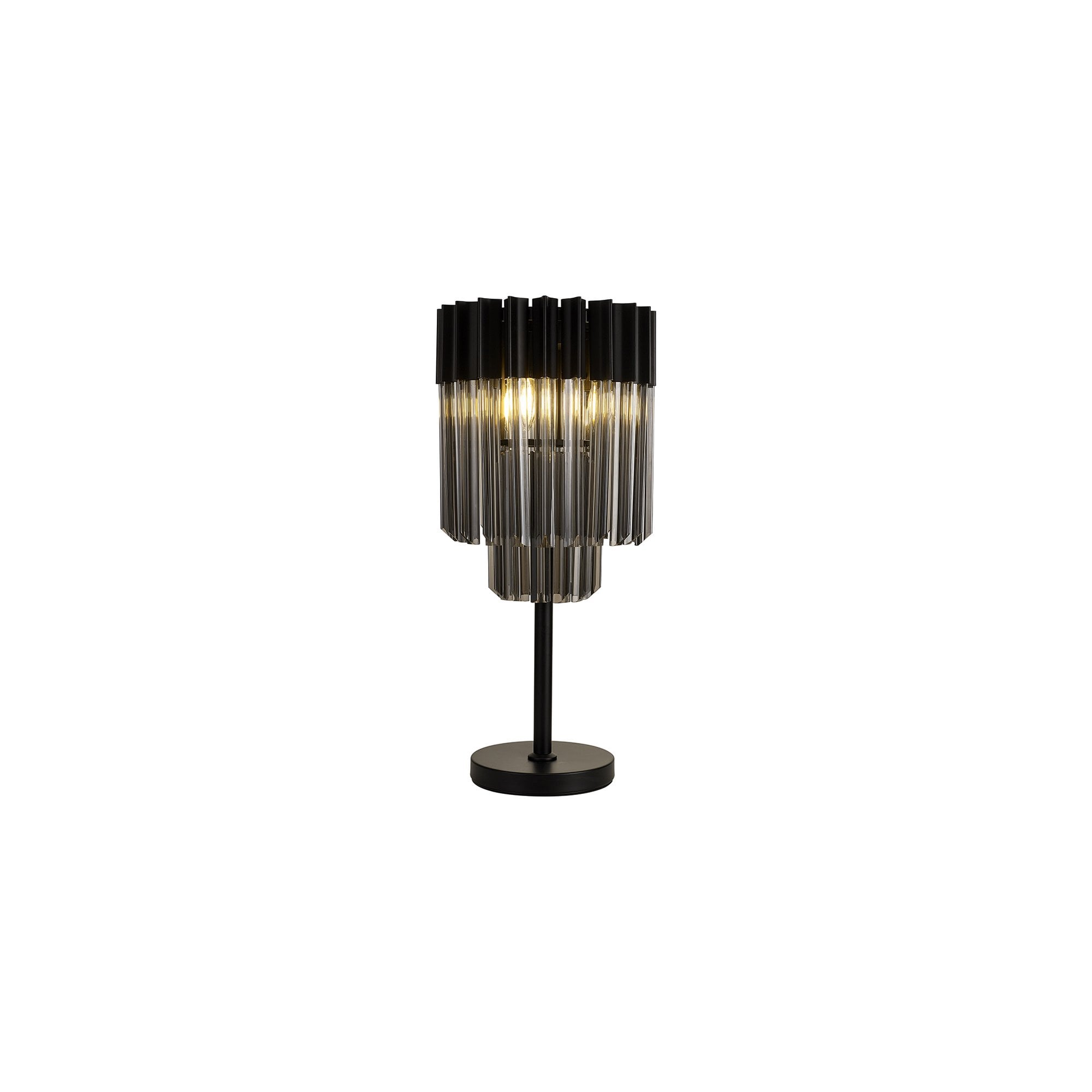 NL90089 Vienna 3 Light Table Lamp Matt Black Smoked