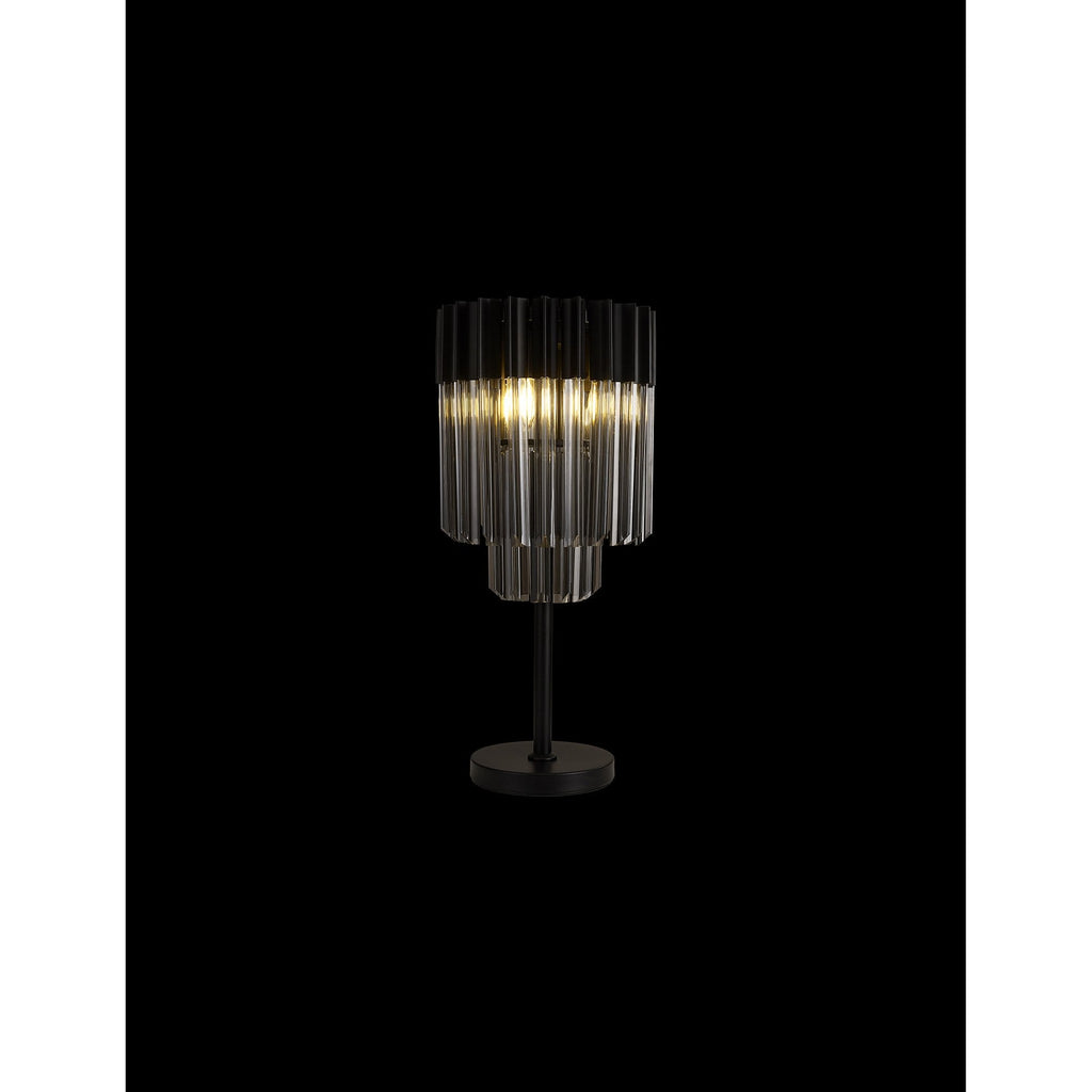 NL90089 Vienna 3 Light Table Lamp Matt Black Smoked