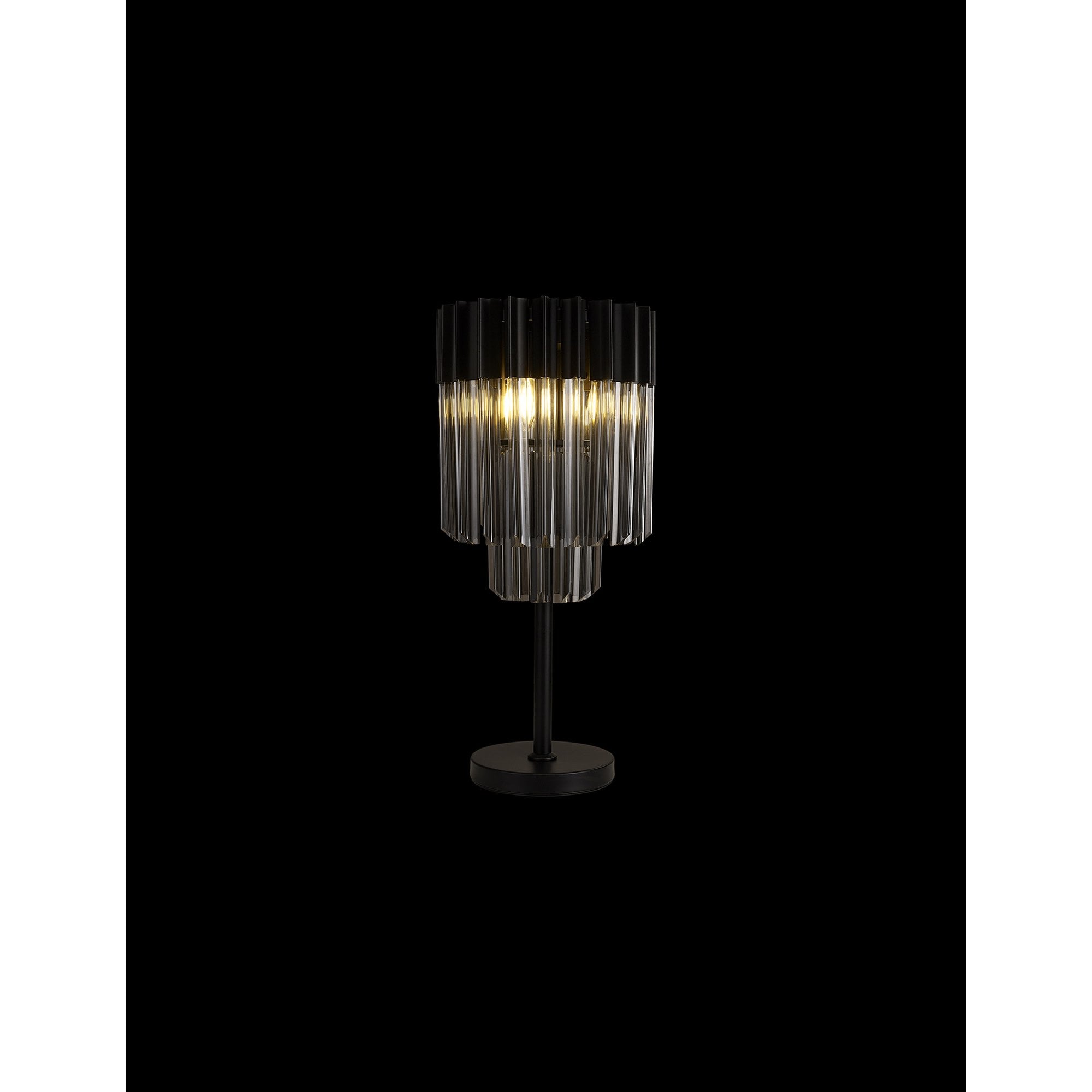 NL90089 Vienna 3 Light Table Lamp Matt Black Smoked