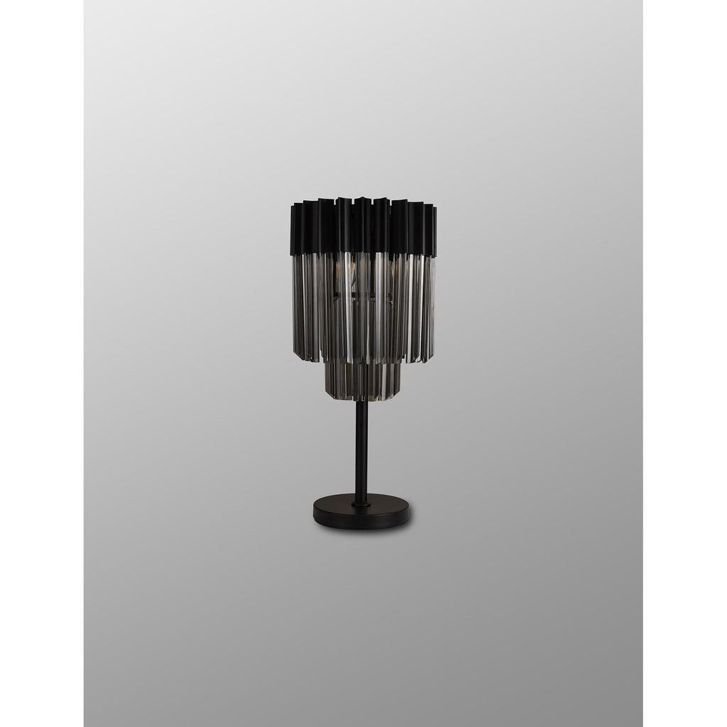 NL90089 Vienna 3 Light Table Lamp Matt Black Smoked