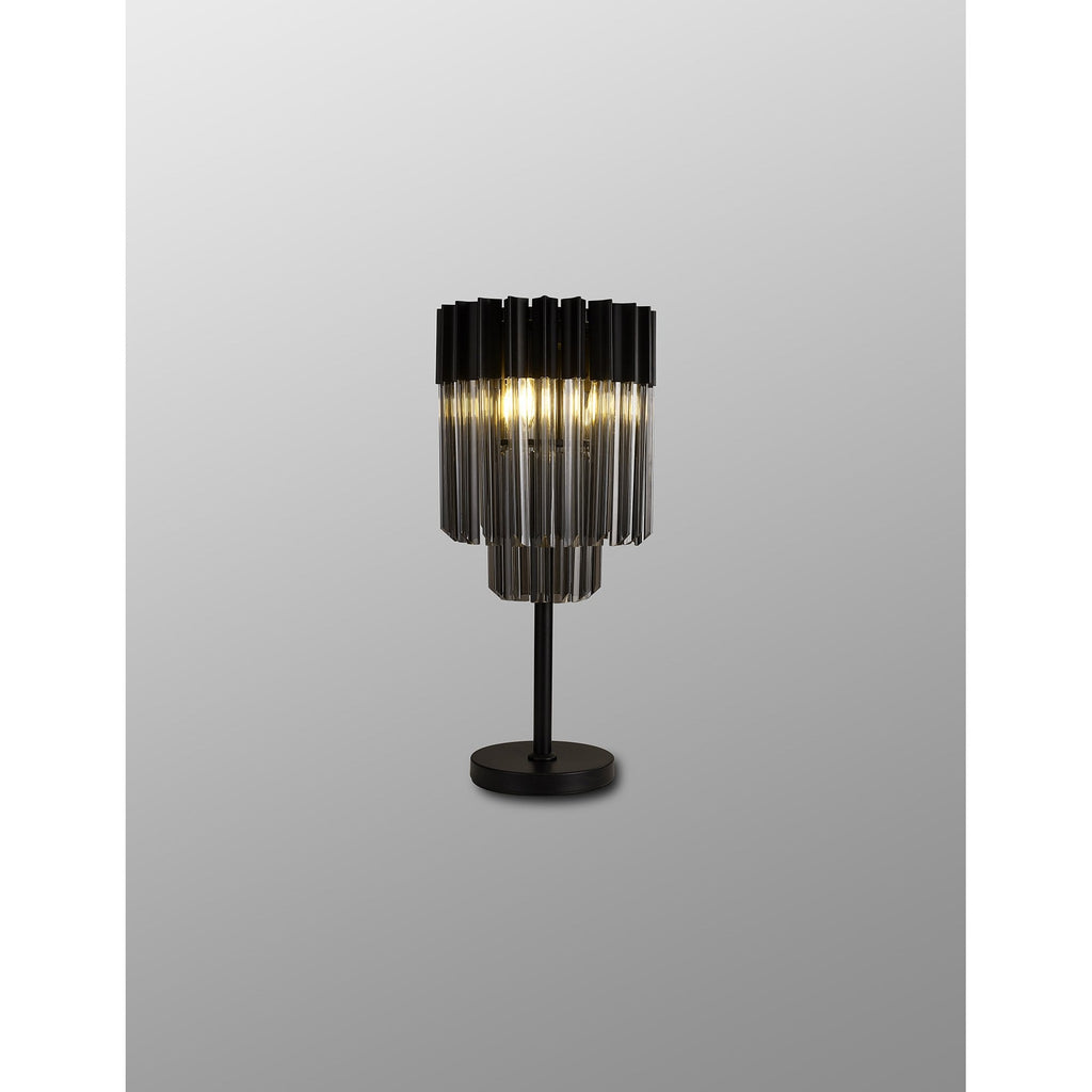NL90089 Vienna 3 Light Table Lamp Matt Black Smoked