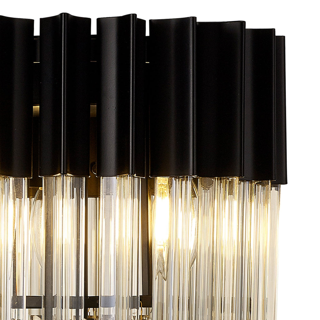 NL90099 Vienna 3 Light Table Lamp Matt Black Cognac