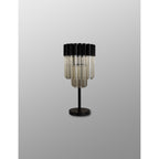 NL90099 Vienna 3 Light Table Lamp Matt Black Cognac
