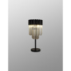 NL90099 Vienna 3 Light Table Lamp Matt Black Cognac