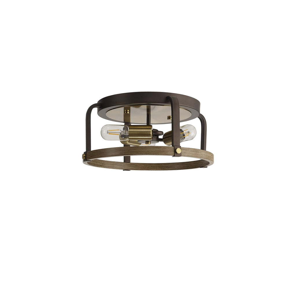 NL85759 Laiosa 3 Light Ceiling Light Antique Bronze Brown Oxide