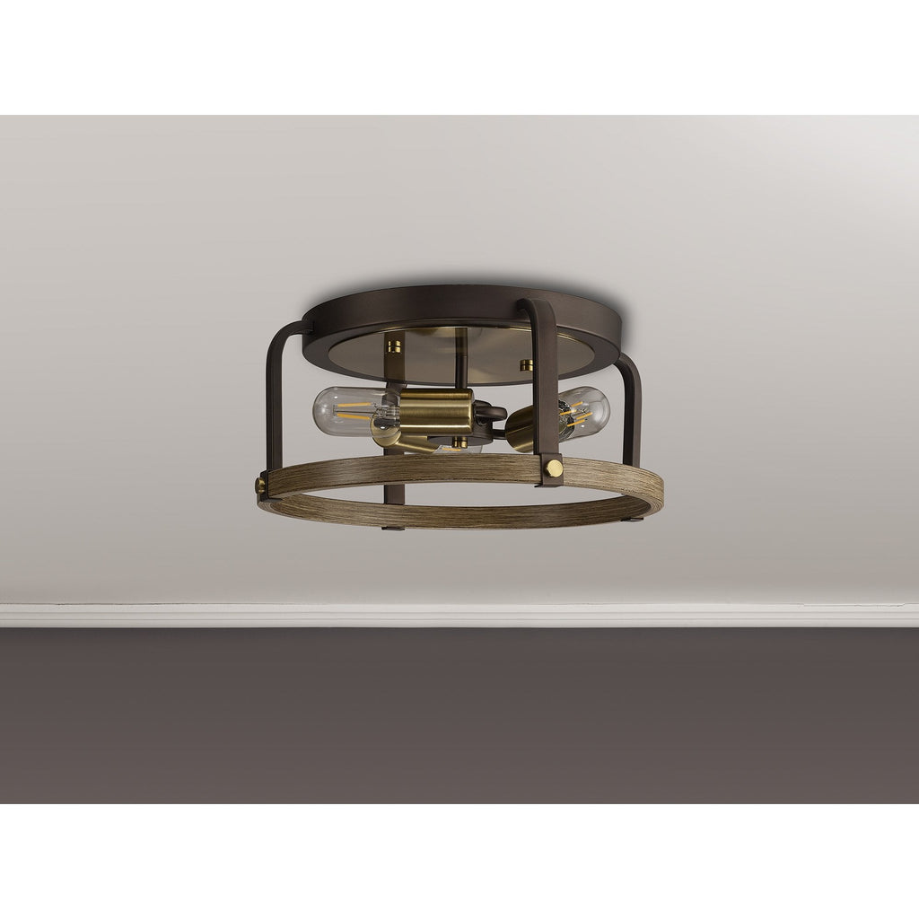 NL85759 Laiosa 3 Light Ceiling Light Antique Bronze Brown Oxide