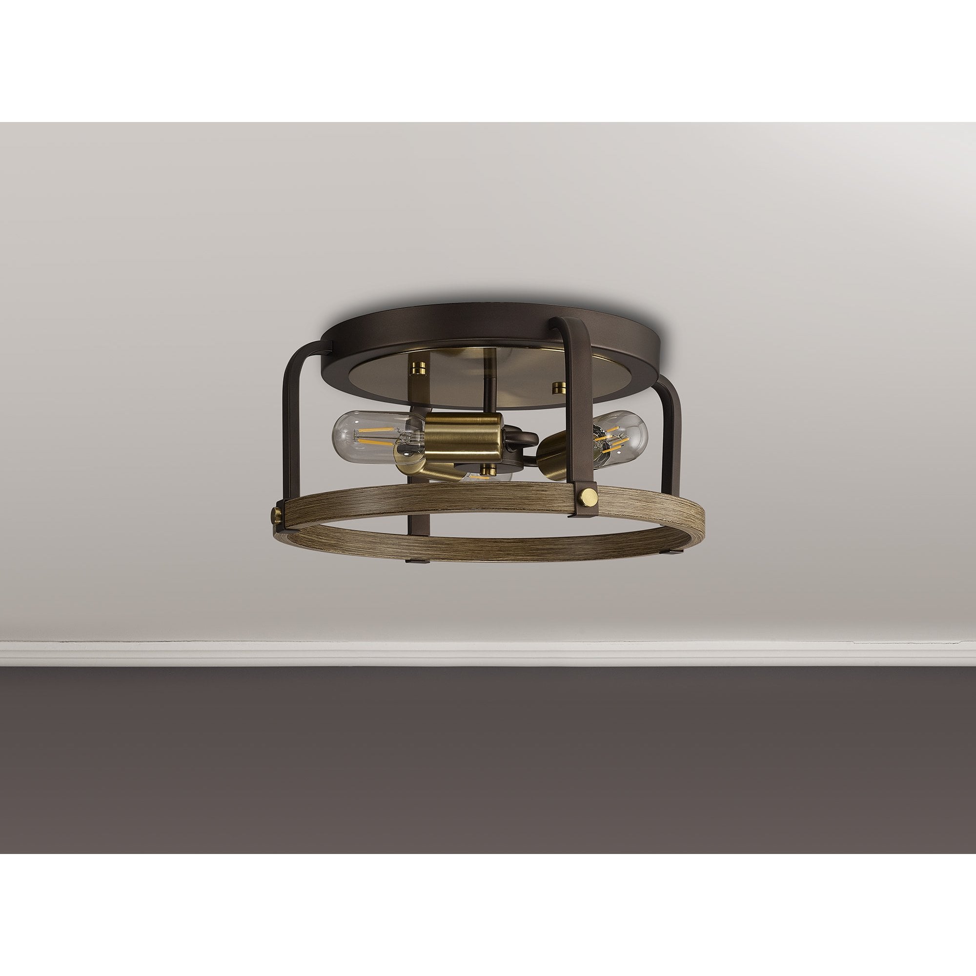 NL85759 Laiosa 3 Light Ceiling Light Antique Bronze Brown Oxide