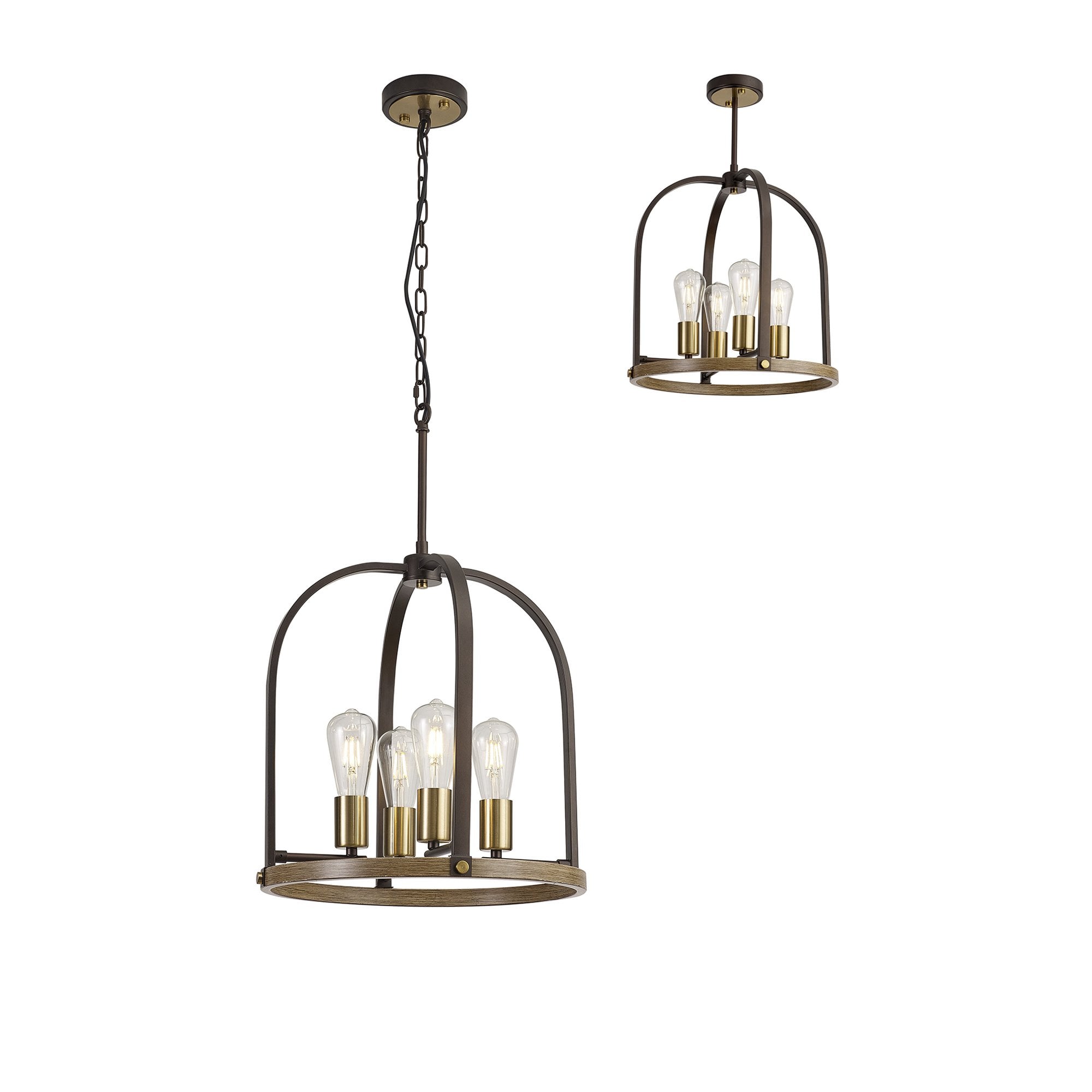 NL85769 Laiosa 4 Light Round Pendant Antique Bronze Brown Oxide