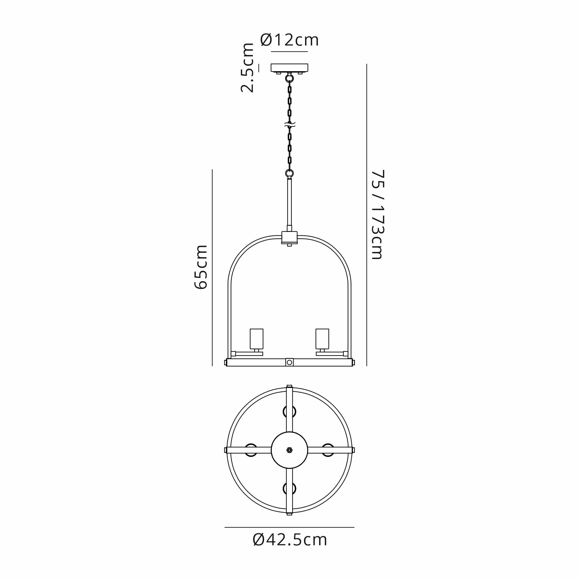NL85769 Laiosa 4 Light Round Pendant Antique Bronze Brown Oxide