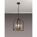 NL85769 Laiosa 4 Light Round Pendant Antique Bronze Brown Oxide