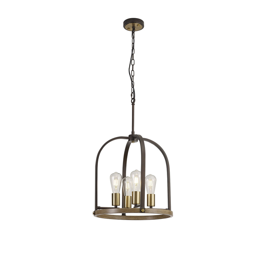 NL85769 Laiosa 4 Light Round Pendant Antique Bronze Brown Oxide