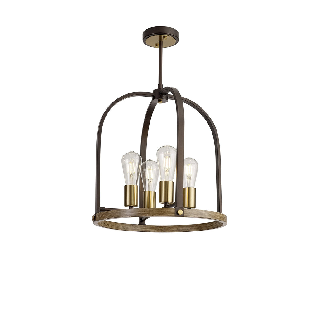 NL85769 Laiosa 4 Light Round Pendant Antique Bronze Brown Oxide