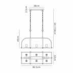 NL85779 Laiosa 6 Light Oblong Pendant Antique Bronze Brown Oxide