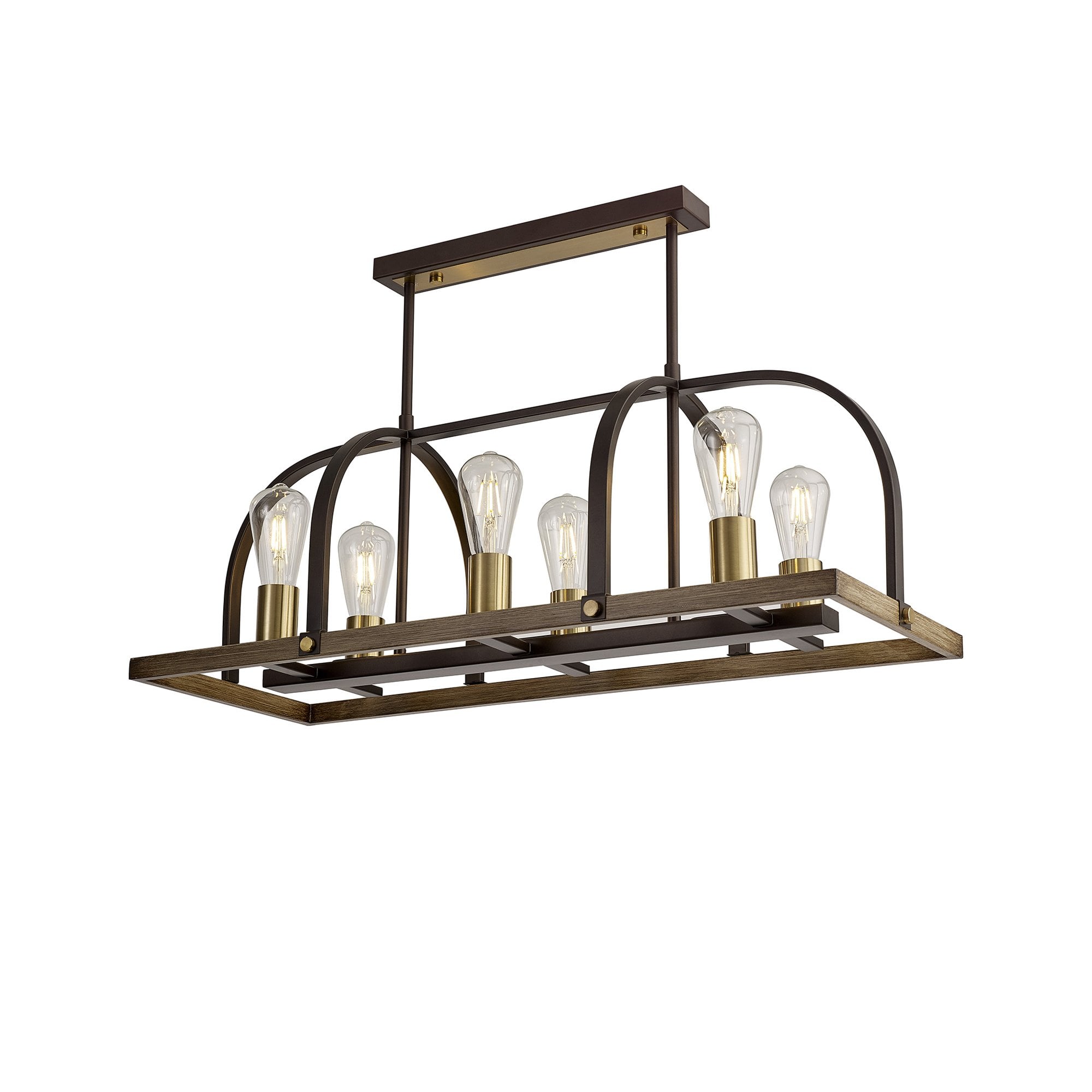 NL85779 Laiosa 6 Light Oblong Pendant Antique Bronze Brown Oxide