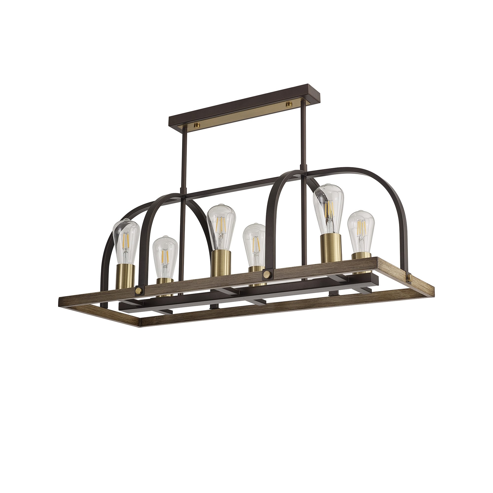 NL85779 Laiosa 6 Light Oblong Pendant Antique Bronze Brown Oxide