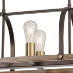 NL85779 Laiosa 6 Light Oblong Pendant Antique Bronze Brown Oxide