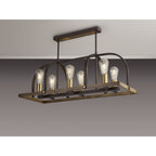 NL85779 Laiosa 6 Light Oblong Pendant Antique Bronze Brown Oxide