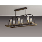 NL85779 Laiosa 6 Light Oblong Pendant Antique Bronze Brown Oxide