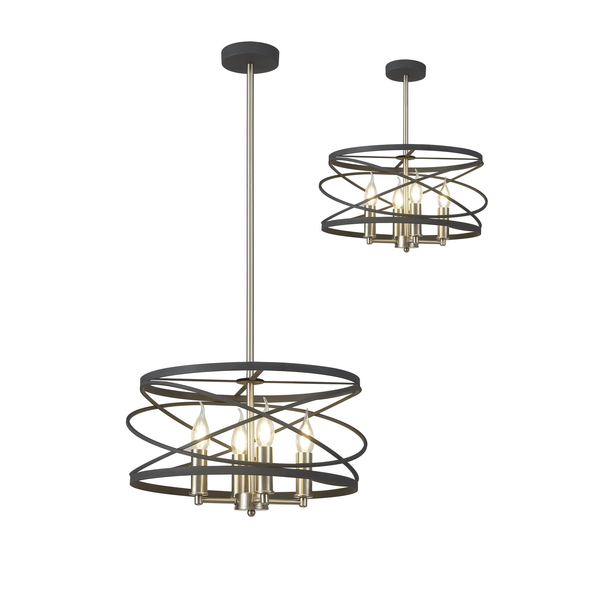NL78549 Liza 4 Light Pendant Graphite Satin Nickel