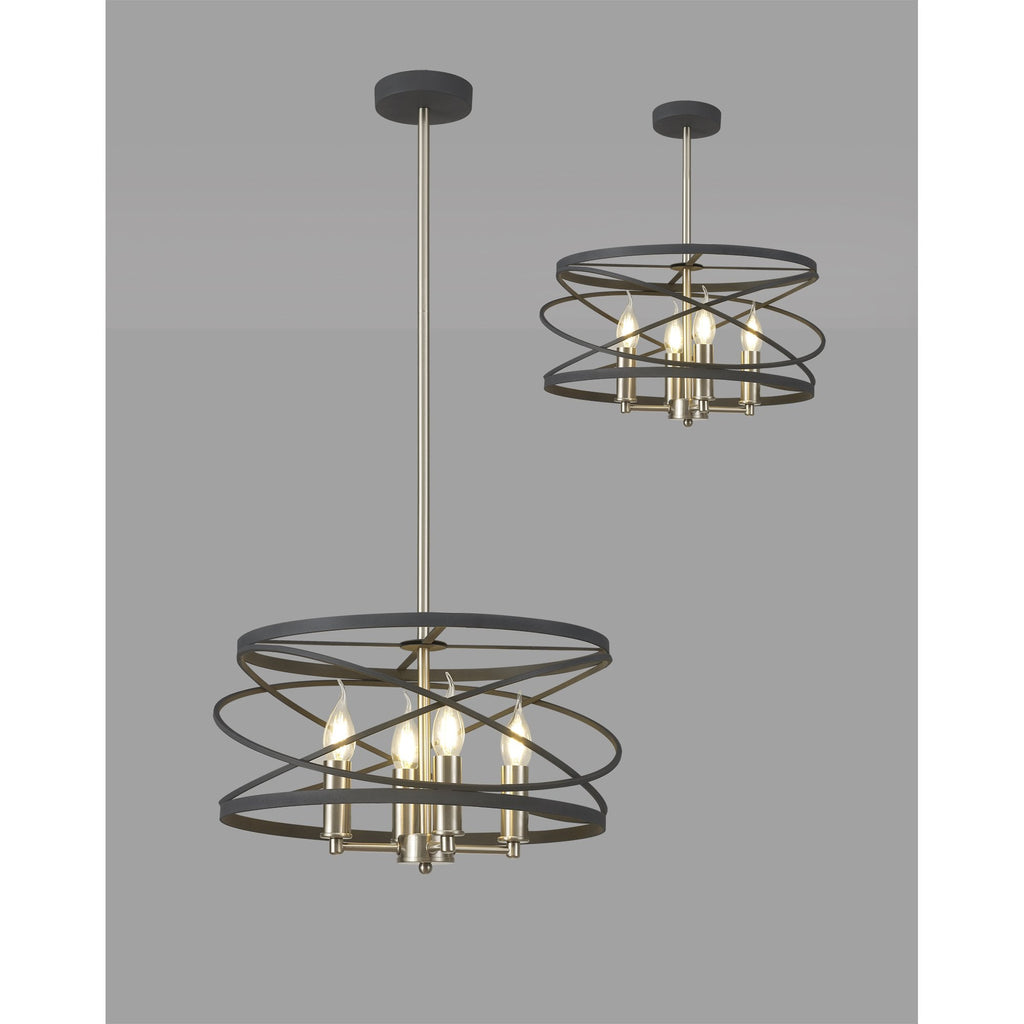 NL78549 Liza 4 Light Pendant Graphite Satin Nickel
