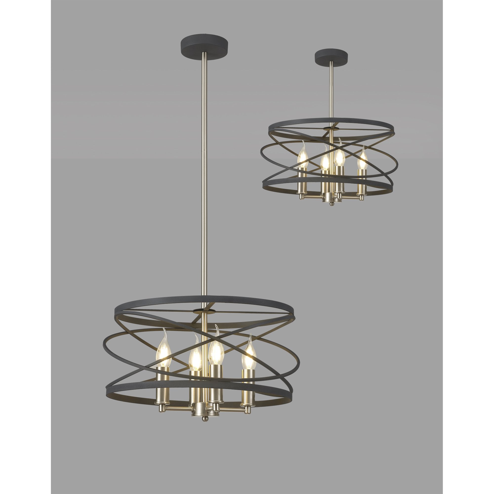 NL78549 Liza 4 Light Pendant Graphite Satin Nickel