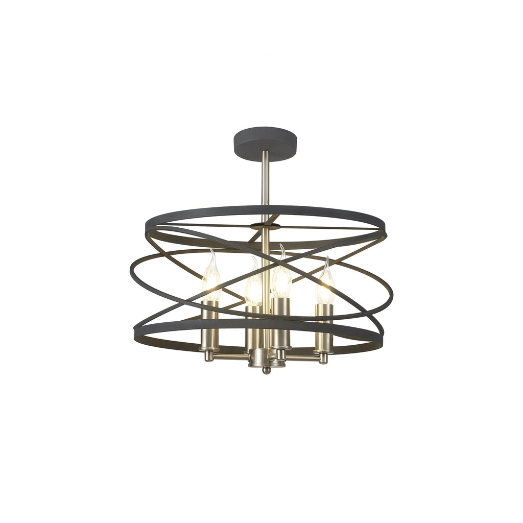 NL78549 Liza 4 Light Pendant Graphite Satin Nickel