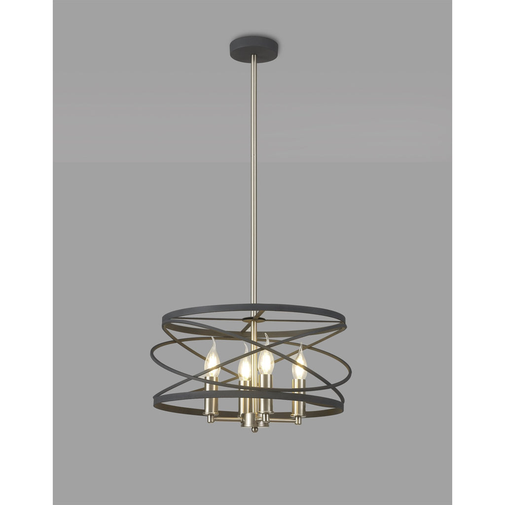 NL78549 Liza 4 Light Pendant Graphite Satin Nickel