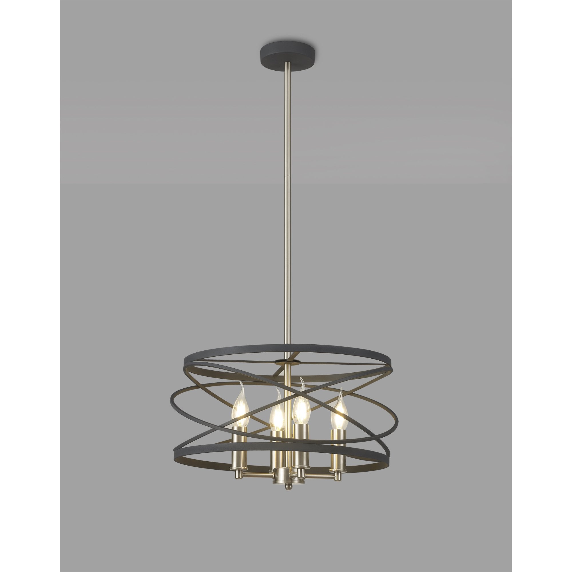 NL78549 Liza 4 Light Pendant Graphite Satin Nickel
