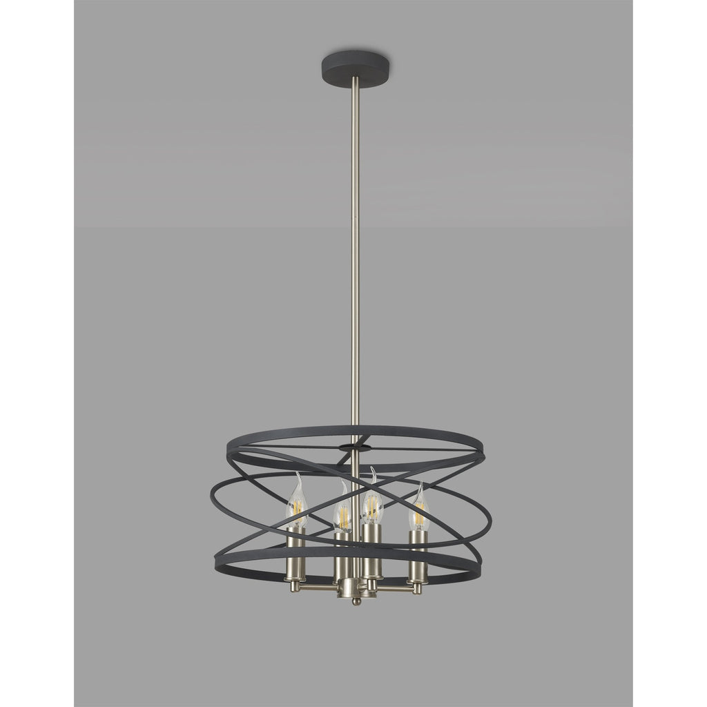 NL78549 Liza 4 Light Pendant Graphite Satin Nickel