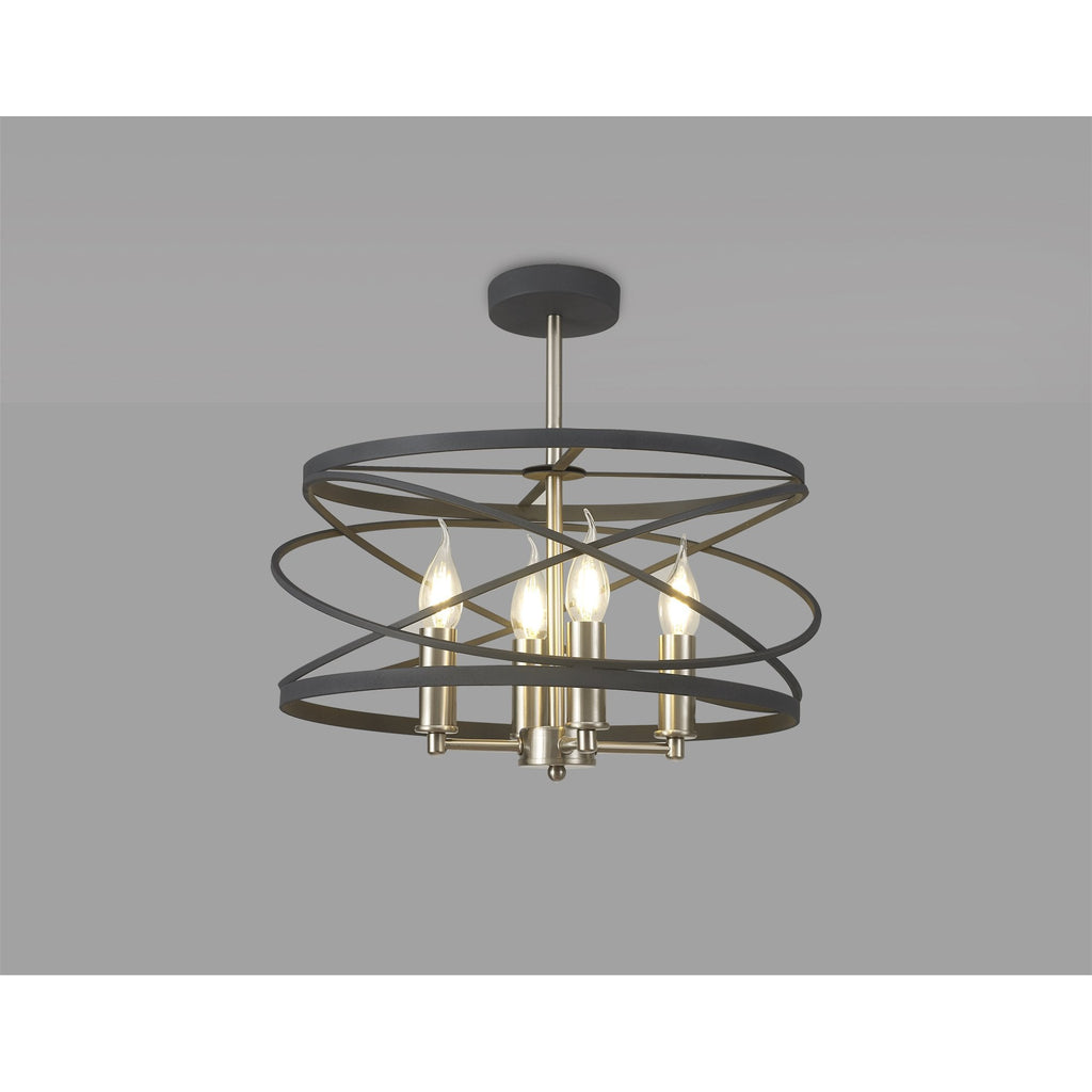 NL78549 Liza 4 Light Pendant Graphite Satin Nickel