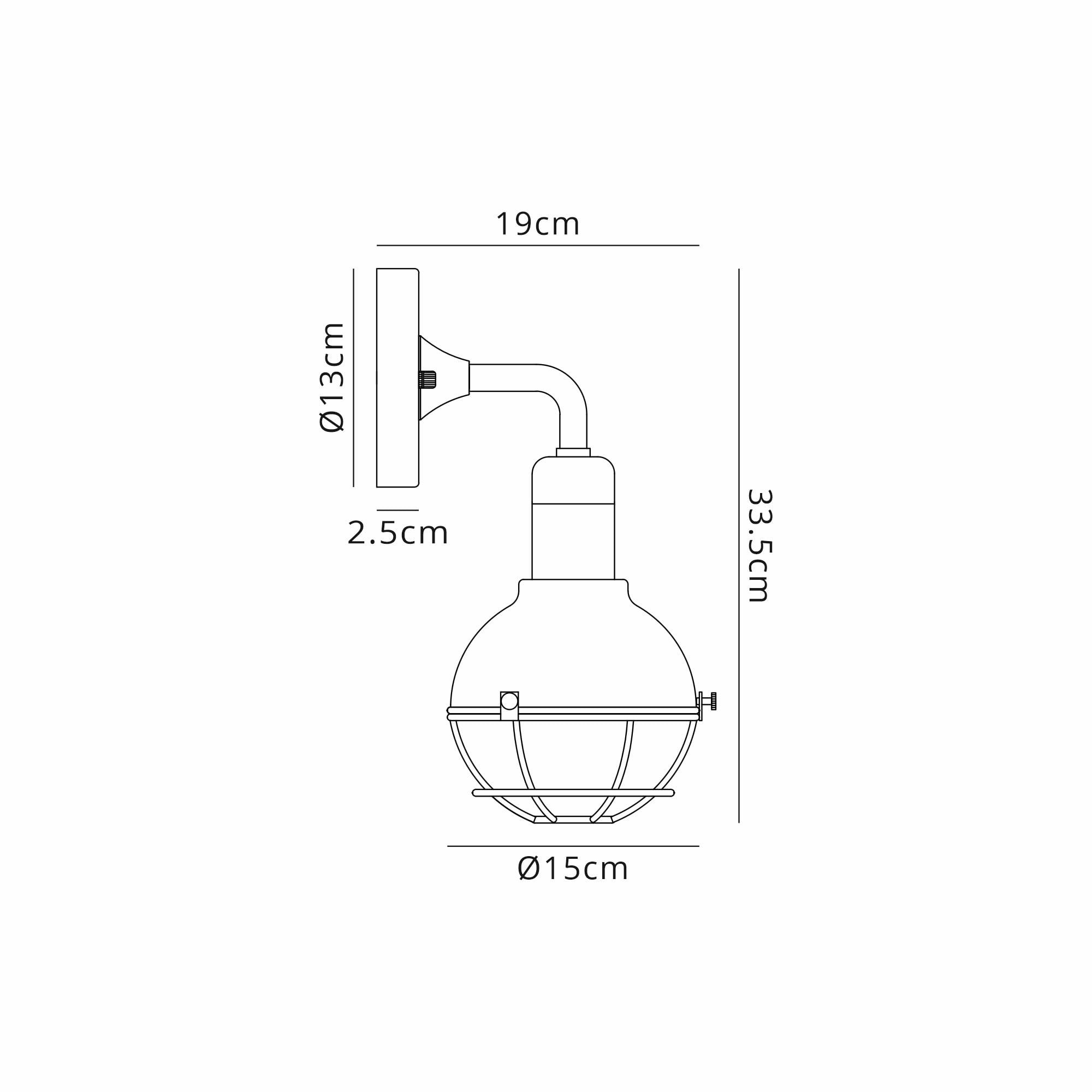 NL74849 Lanc 1 Light Outdoor Wall Light Sand Black Antique Brass