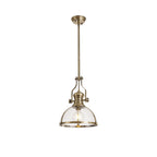 NL7262/AB9 Louis 1 Light Pendant Antique Brass Clear