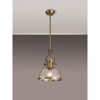 NL7262/AB9 Louis 1 Light Pendant Antique Brass Clear