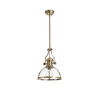 NL7262/AB9 Louis 1 Light Pendant Antique Brass Clear