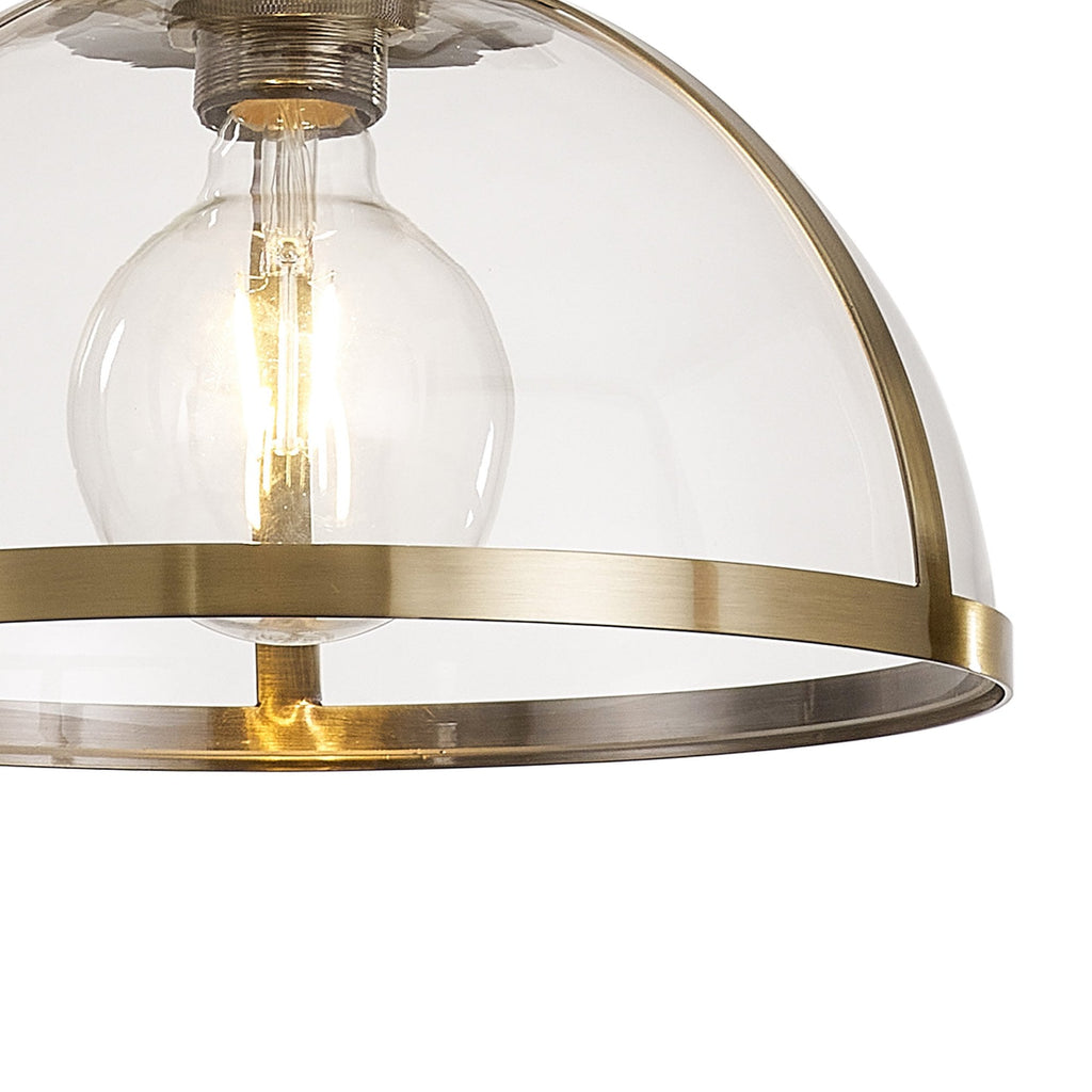 NL7262/AB9 Louis 1 Light Pendant Antique Brass Clear